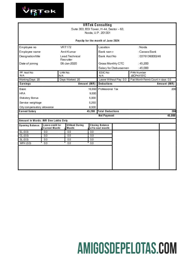 Realista Modelo de recibo de pagamento de consultoria VRTek em formatos Word e PDF.pdf, 1